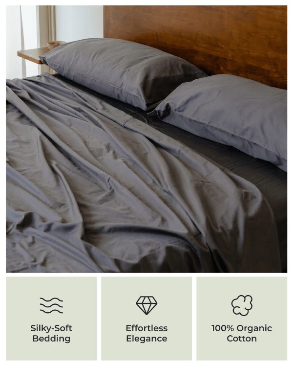 Luxe Sateen Sheet Set Steel Grey - Image 4