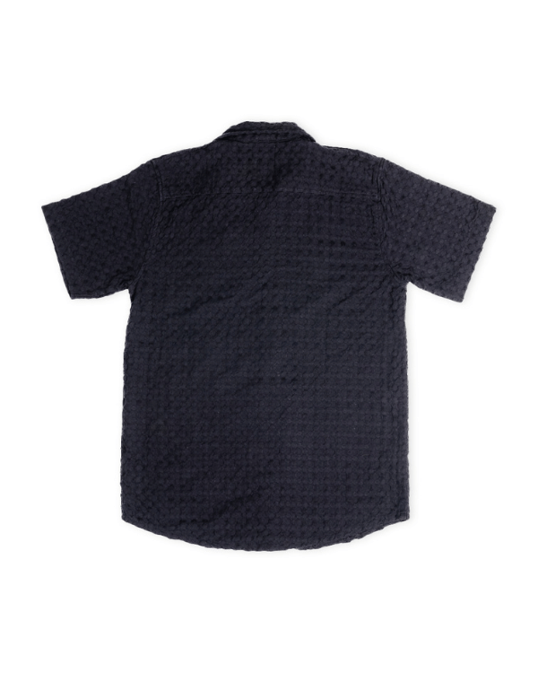 Orb Button Down Waffle Shirt - Black - Mens - Image 4