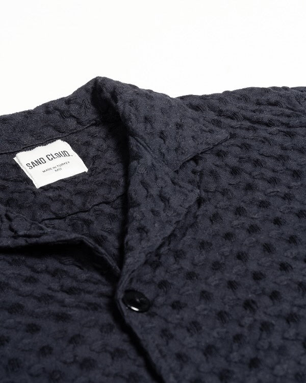 Orb Button Down Waffle Shirt - Black - Mens - Image 6