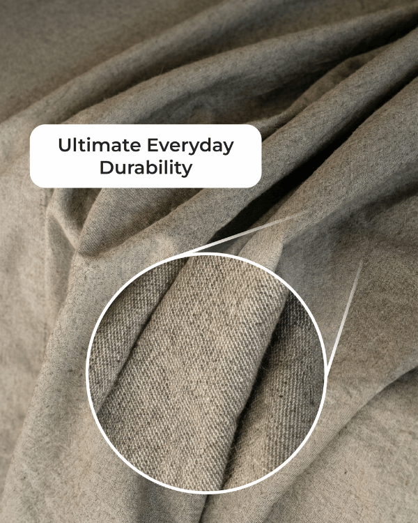 Classic Micro Twill Stripe Melange Flat Top Sheet Steel Grey - Image 4