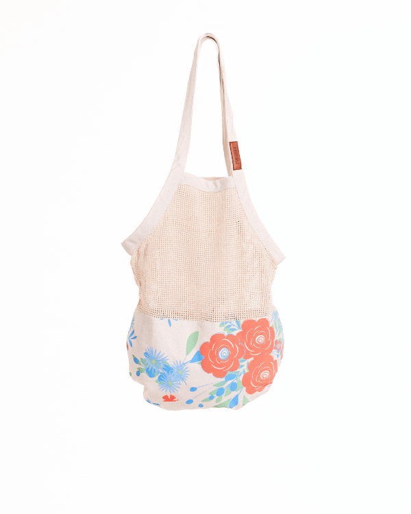 Flower Bunch Printed Net Market Bag - Image 3
