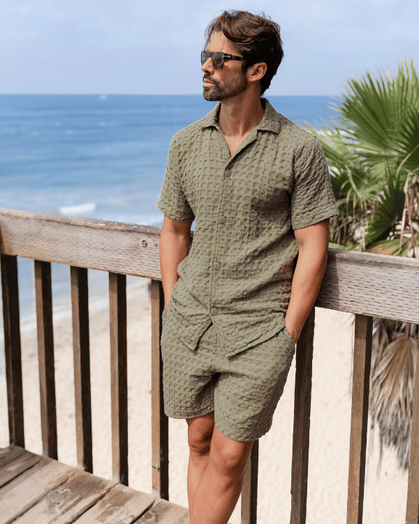 Orb Waffle Short - Olive - Mens - Image 3