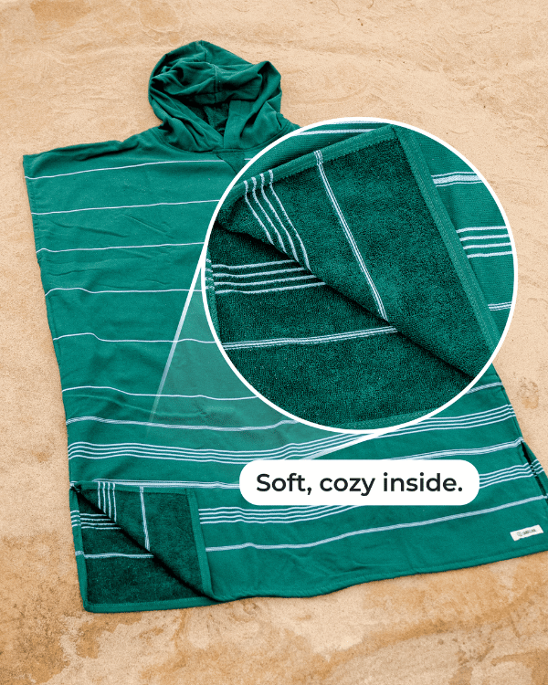Classic Stripe Hooded Poncho - Calcite Pink - Image 4