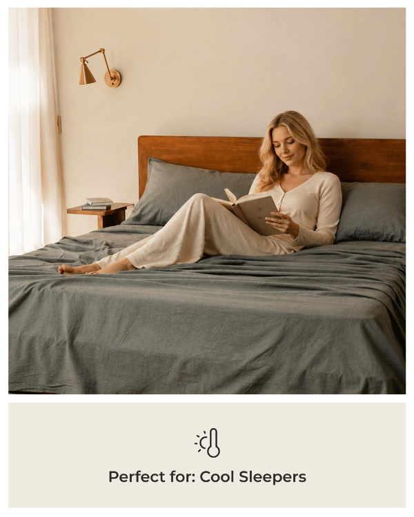 Classic Micro Twill Stripe Melange Fitted Sheet Steel Grey - Image 5