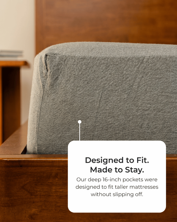 Classic Micro Twill Stripe Melange Fitted Sheet Steel Grey - Image 6
