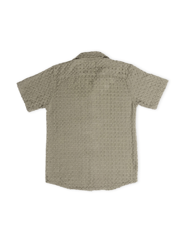 Orb Button Down Waffle Shirt - Olive - Mens - Image 4