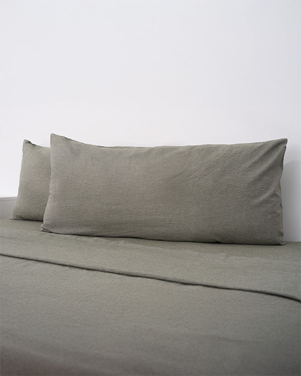 Classic Micro Twill Solid Melange Pillowcase Set Moss - Image 5