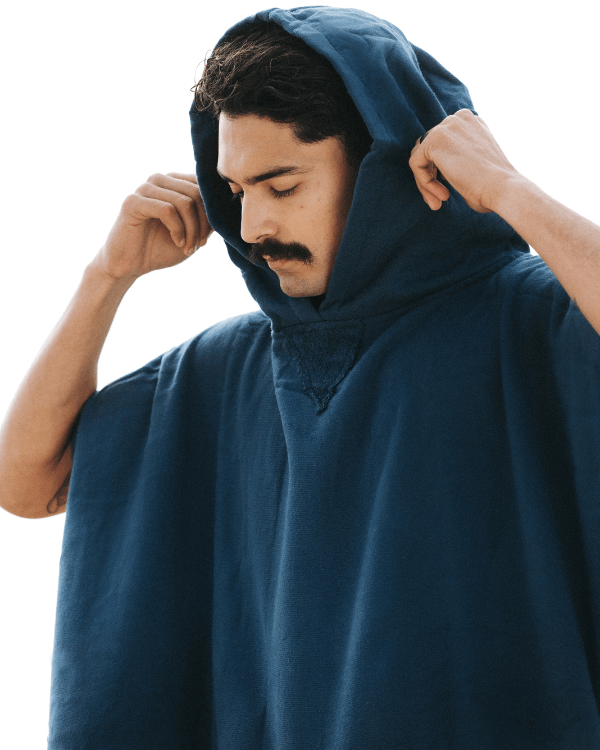 Terra Hooded Poncho - Teal Blue - Image 8