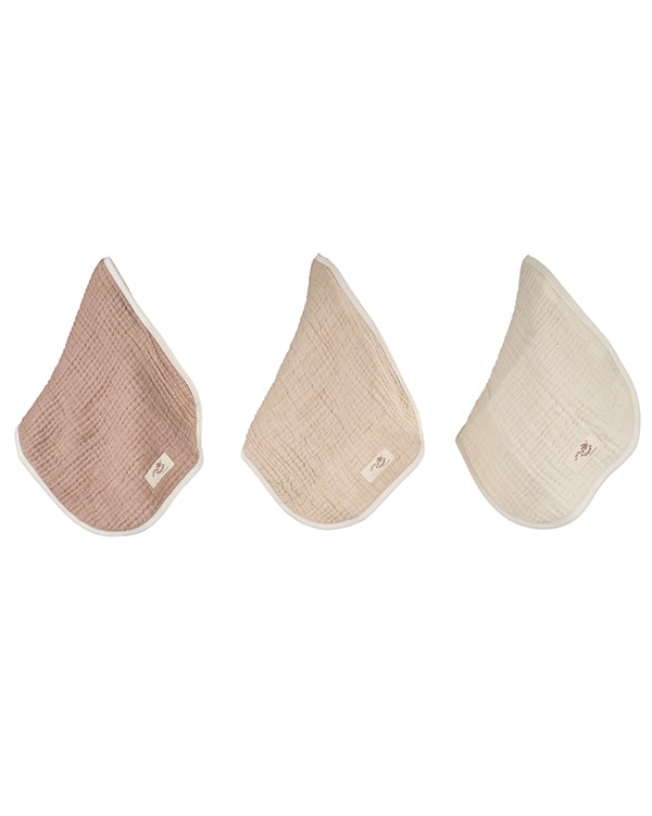 Little Fishies Gauze Burping Cloth Bundle - 3 Pack - Natural / Beige / Warm Taupe - Image 16