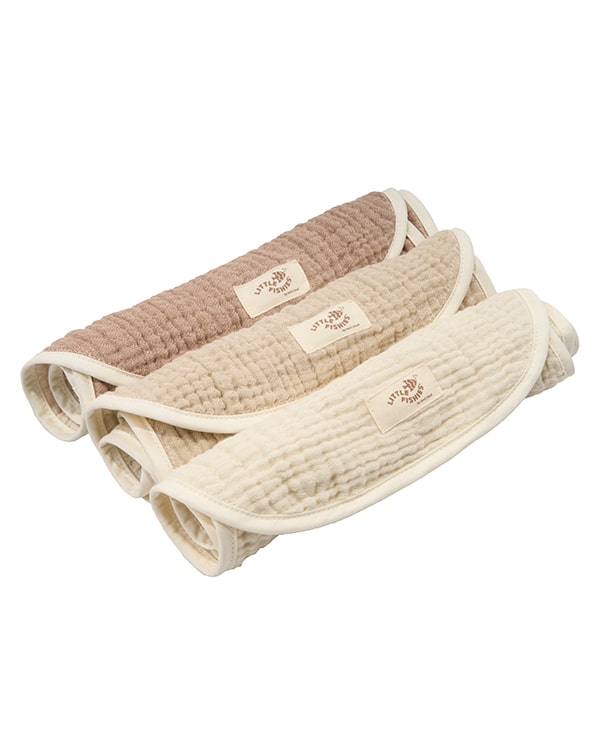 Little Fishies Gauze Burping Cloth Bundle - 3 Pack - Natural / Beige / Warm Taupe - Image 17