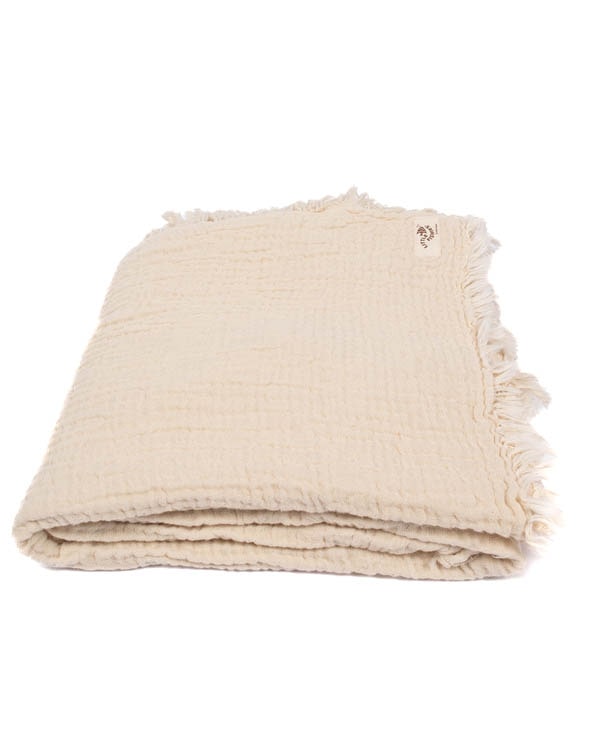Little Fishies Gauze Receiving Blanket - Natural - Image 8