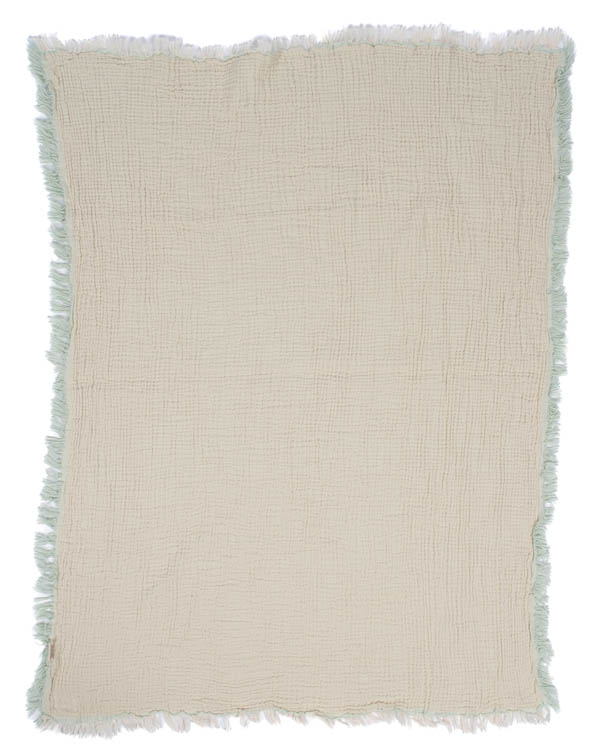 Little Fishies Gauze Receiving Blanket - Seafoam - Image 6