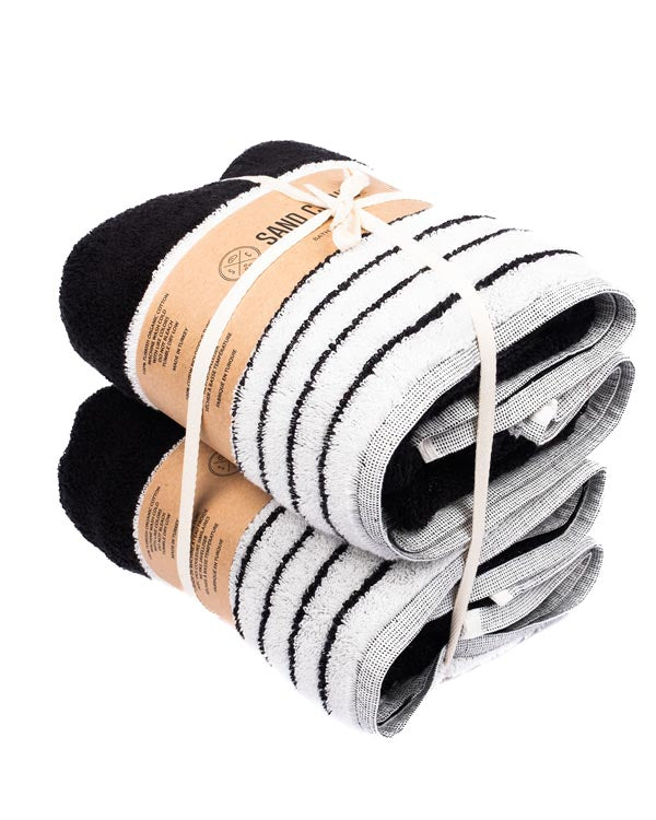 Micro Stripe Bath Bundle - 2 Pack - Black - Image 5