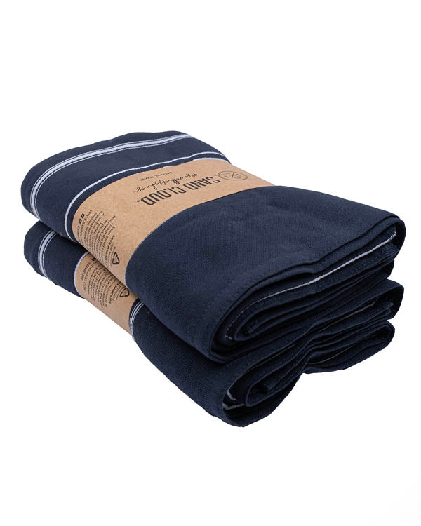 Classic Fringeless XL Bath Bundle 2 Pack - Navy