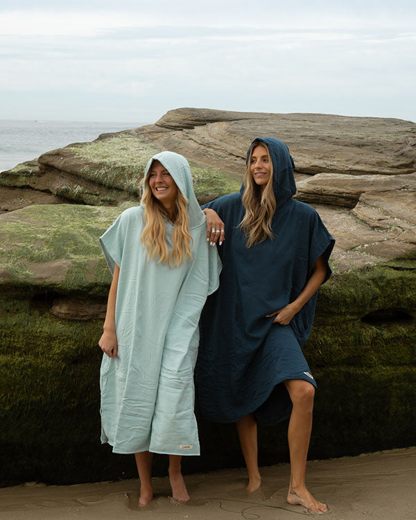 Terra Hooded Poncho - Teal Blue - Image 9