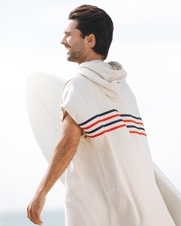 Border Classic Stripe Poncho - Red / Navy - Image 7
